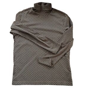 Murano Turtleneck Shirt Men L 100% Cotton Long Sleeve Liquid Luxury SLIM FIT